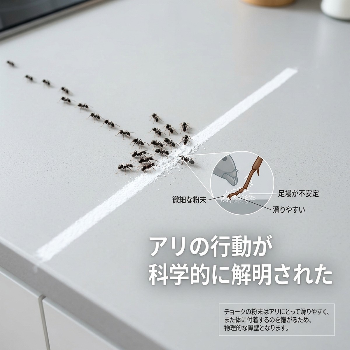 チョークがアリ対策に有効なのはなぜ？その科学的根拠を徹底解説