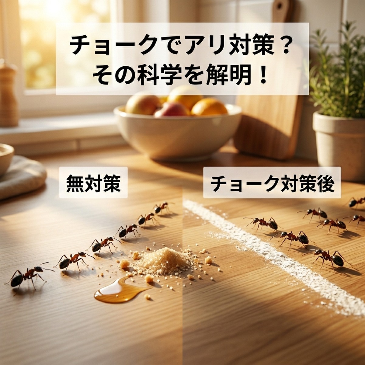 アリがチョークの線を越えないのはなぜ？科学的根拠と効果的な活用法